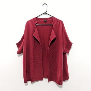 Talbots Red Open Short Sleeve Cardigan Size 1X